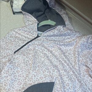 Leopard Print Hoodie with Black Accents